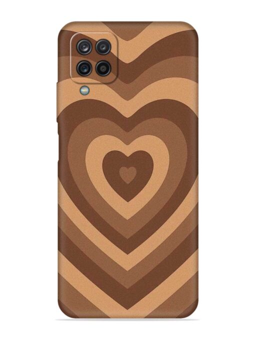 Brown Heart Embossed Soft Silicone Case for Samsung Galaxy A12 Zapvi