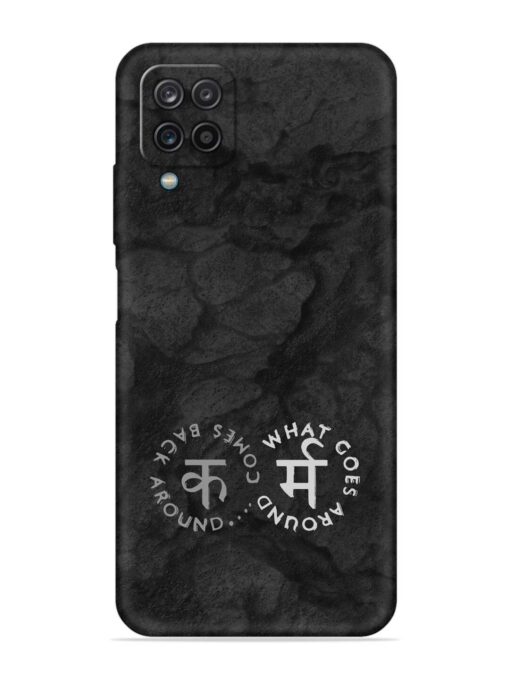 Karma Hindi Word Embossed Soft Silicone Case for Samsung Galaxy A12 Zapvi