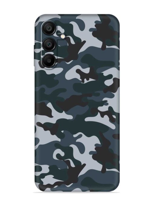 Dark Blue Army Military Art Embossed Soft Silicone Case for Samsung Galaxy A15 (5G)