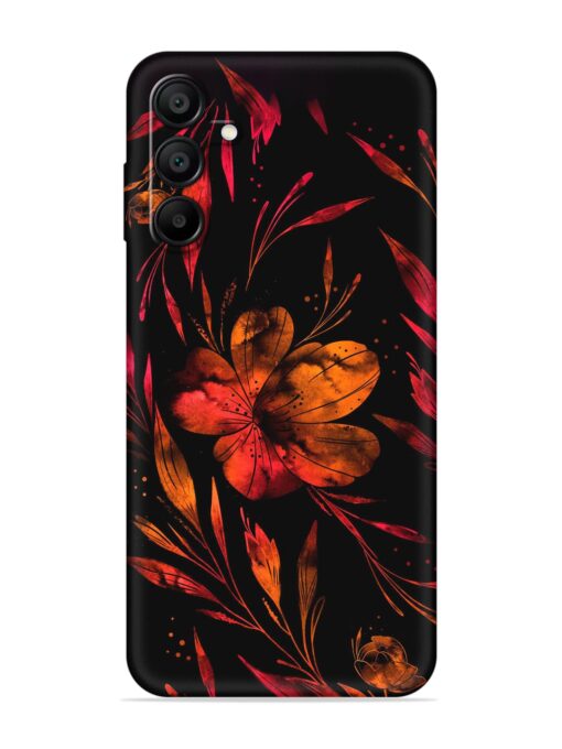 Red Flower Painting Embossed Soft Silicone Case for Samsung Galaxy A15 (5G) Zapvi