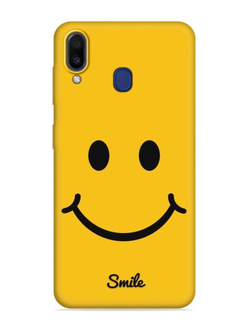 Yellow Smiley Embossed Soft Silicone Case for Samsung Galaxy A20 Zapvi