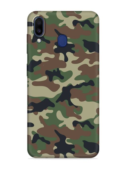 Army Military Camouflage Dark Green Embossed Soft Silicone Case for Samsung Galaxy A20 Zapvi