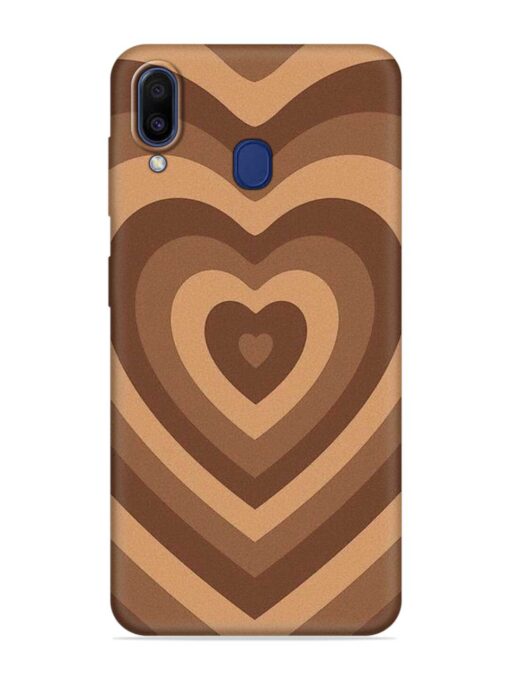 Brown Heart Embossed Soft Silicone Case for Samsung Galaxy A20 Zapvi