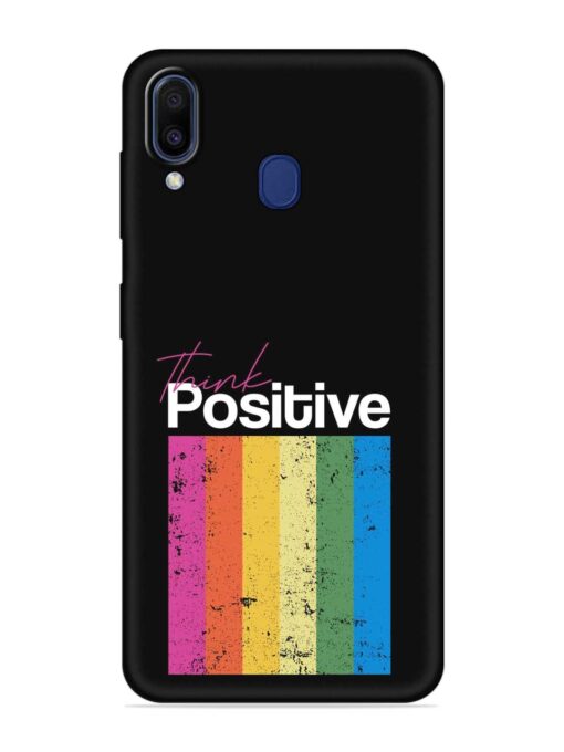 Think Positive Typography Embossed Soft Silicone Case for Samsung Galaxy A20 Zapvi