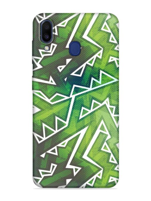 Green Graffiti Seamless Embossed Soft Silicone Case for Samsung Galaxy A20 Zapvi