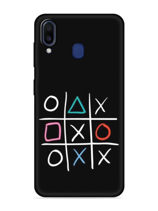 Super Neon Tic-Tac-Toe Embossed Soft Silicone Case for Samsung Galaxy A20 Zapvi