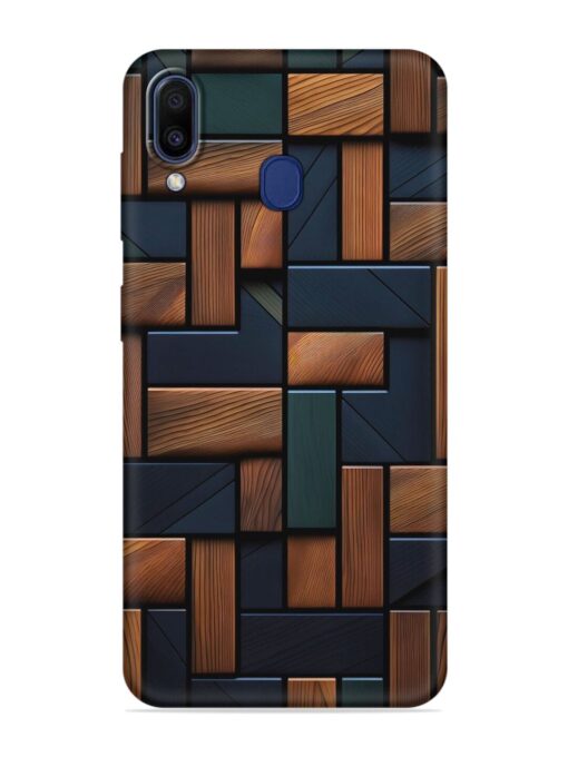 Wooden Background Cubes Embossed Soft Silicone Case for Samsung Galaxy A20 Zapvi