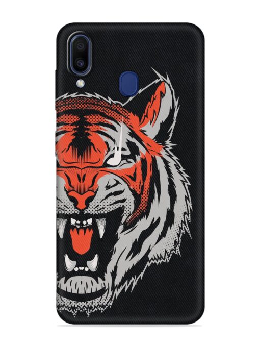 Tiger Aggression Embossed Soft Silicone Case for Samsung Galaxy A20 Zapvi