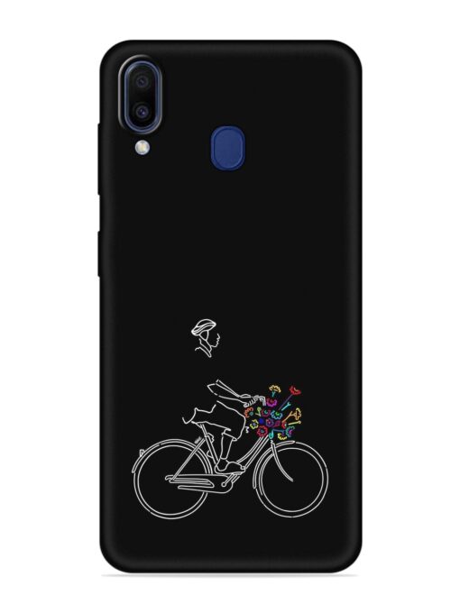 Minimalist Cycle Art Embossed Soft Silicone Case for Samsung Galaxy A20 Zapvi