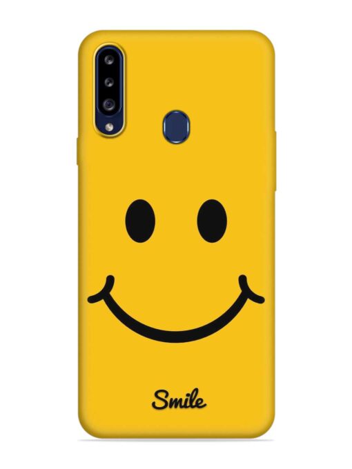 Yellow Smiley Embossed Soft Silicone Case for Samsung Galaxy A20S Zapvi