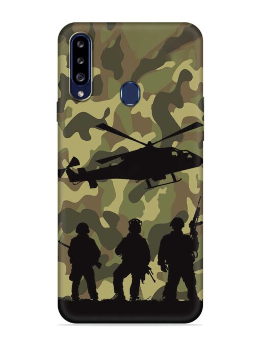 Army Heros Embossed Soft Silicone Case for Samsung Galaxy A20S Zapvi