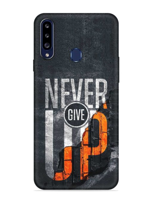 Never Give Up Embossed Soft Silicone Case for Samsung Galaxy A20S Zapvi