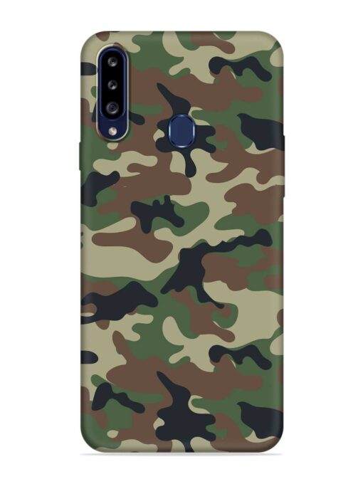 Army Military Camouflage Dark Green Embossed Soft Silicone Case for Samsung Galaxy A20S Zapvi