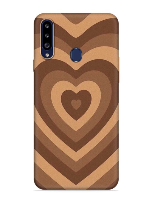 Brown Heart Embossed Soft Silicone Case for Samsung Galaxy A20S Zapvi