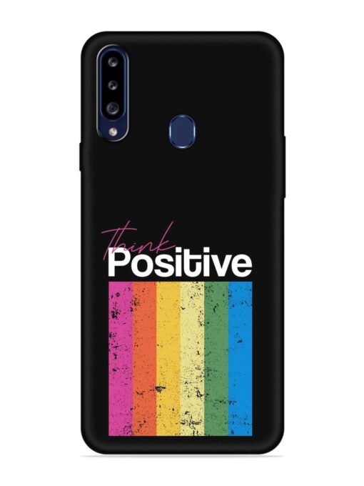 Think Positive Typography Embossed Soft Silicone Case for Samsung Galaxy A20S Zapvi