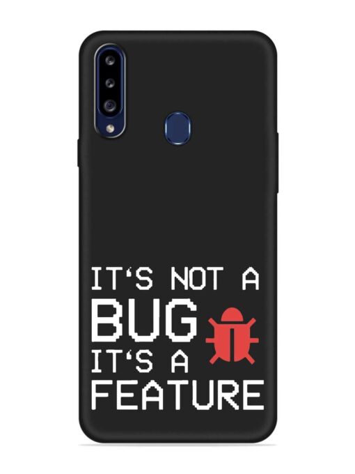 Not Bug Feature Embossed Soft Silicone Case for Samsung Galaxy A20S Zapvi