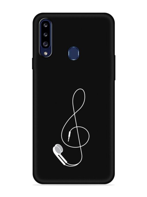 Music Earphone Vector Embossed Soft Silicone Case for Samsung Galaxy A20S Zapvi