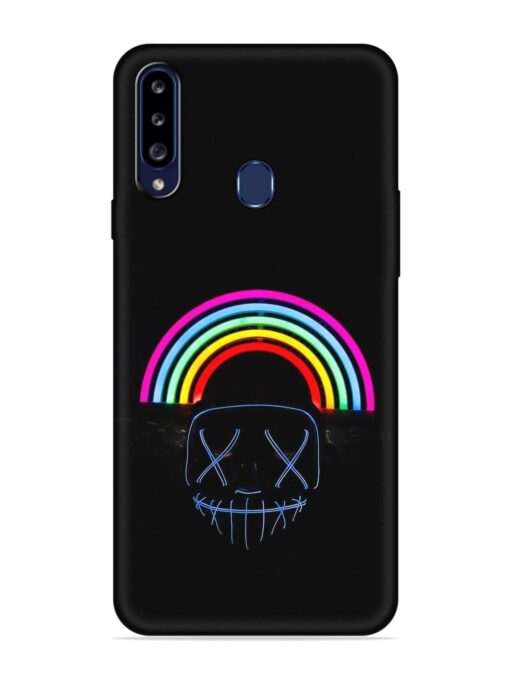 Mask Rainbow Embossed Soft Silicone Case for Samsung Galaxy A20S Zapvi