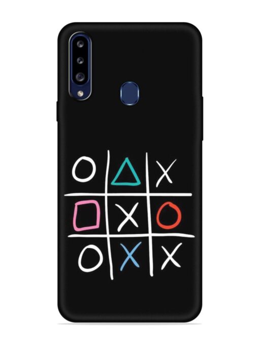 Super Neon Tic-Tac-Toe Embossed Soft Silicone Case for Samsung Galaxy A20S Zapvi