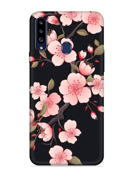 Cherry Blossom Embossed Soft Silicone Case for Samsung Galaxy A20S Zapvi