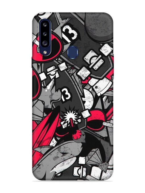 Fictional Doodle Embossed Soft Silicone Case for Samsung Galaxy A20S