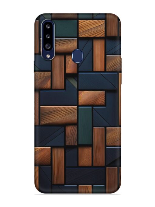 Wooden Background Cubes Embossed Soft Silicone Case for Samsung Galaxy A20S Zapvi