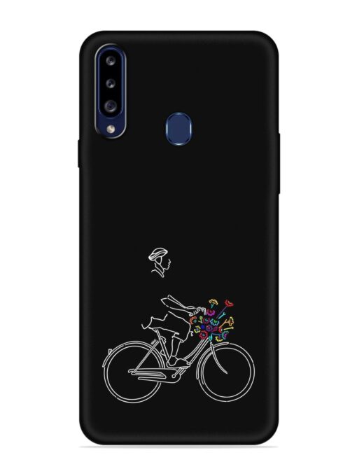 Minimalist Cycle Art Embossed Soft Silicone Case for Samsung Galaxy A20S Zapvi