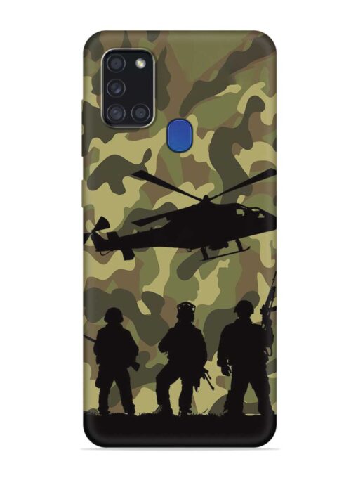 Army Heros Embossed Soft Silicone Case for Samsung Galaxy A21S Zapvi