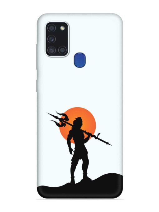 Lord Mahadev Trendy Embossed Soft Silicone Case for Samsung Galaxy A21S Zapvi