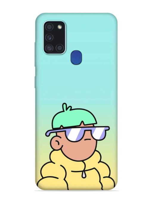 Doodles Cool Character Embossed Soft Silicone Case for Samsung Galaxy A21S Zapvi