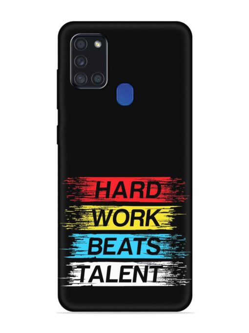 Hard Work Beats Embossed Soft Silicone Case for Samsung Galaxy A21S Zapvi