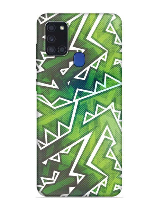 Green Graffiti Seamless Embossed Soft Silicone Case for Samsung Galaxy A21S Zapvi