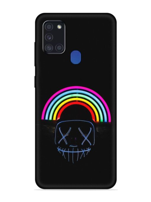 Mask Rainbow Embossed Soft Silicone Case for Samsung Galaxy A21S Zapvi