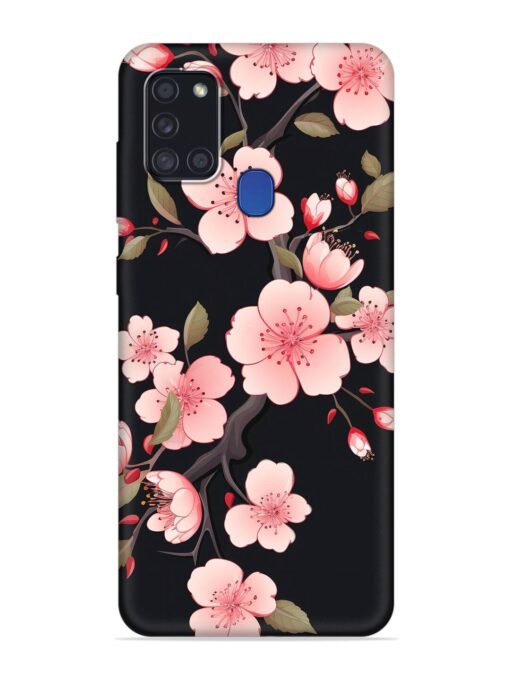 Cherry Blossom Embossed Soft Silicone Case for Samsung Galaxy A21S Zapvi