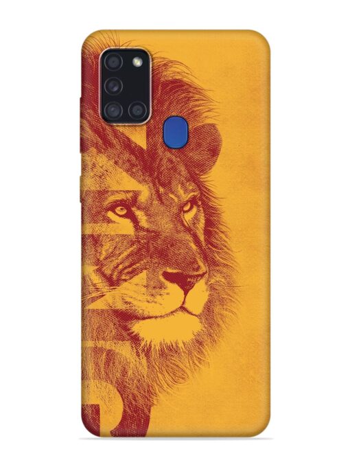 Gold Lion Crown Art Embossed Soft Silicone Case for Samsung Galaxy A21S Zapvi