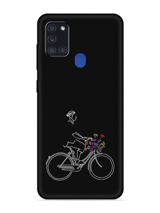 Minimalist Cycle Art Embossed Soft Silicone Case for Samsung Galaxy A21S Zapvi