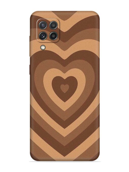 Brown Heart Embossed Soft Silicone Case for Samsung Galaxy A22 (4G) Zapvi