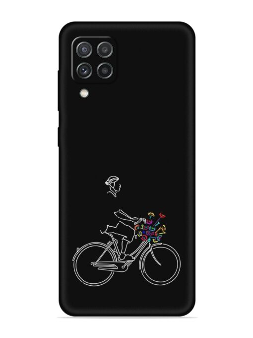 Minimalist Cycle Art Embossed Soft Silicone Case for Samsung Galaxy A22 (4G)