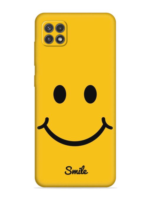 Yellow Smiley Embossed Soft Silicone Case for Samsung Galaxy A22 (5G) Zapvi