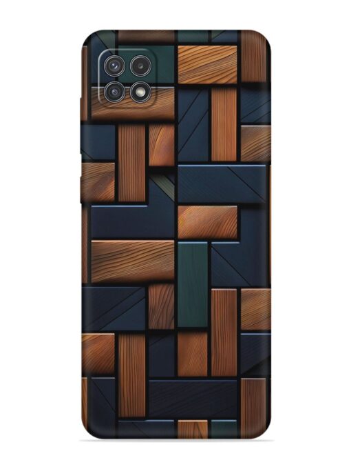 Wooden Background Cubes Embossed Soft Silicone Case for Samsung Galaxy A22 (5G) Zapvi