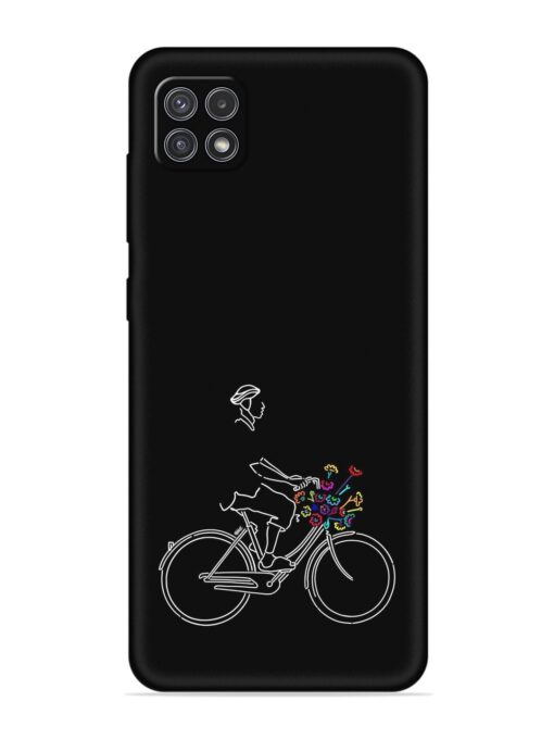 Minimalist Cycle Art Embossed Soft Silicone Case for Samsung Galaxy A22 (5G) Zapvi