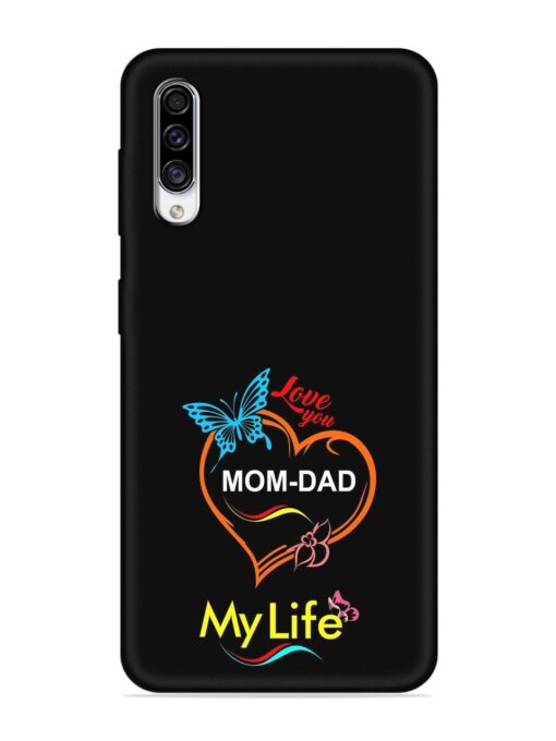 Love You Mom Dad Embossed Soft Silicone Case for Samsung Galaxy A30S Zapvi