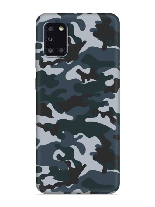 Dark Blue Army Military Art Embossed Soft Silicone Case for Samsung Galaxy A31 Zapvi