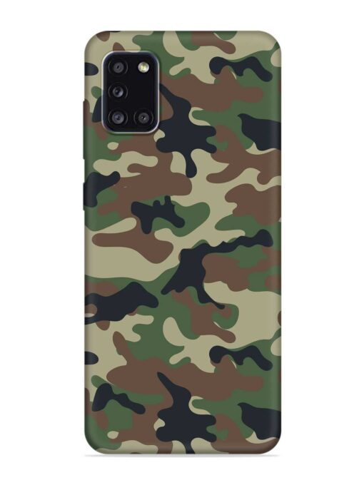 Army Military Camouflage Dark Green Embossed Soft Silicone Case for Samsung Galaxy A31 Zapvi