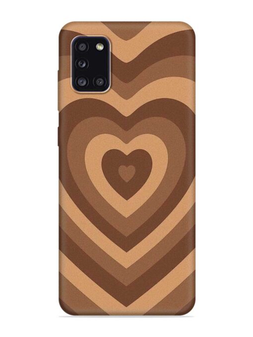 Brown Heart Embossed Soft Silicone Case for Samsung Galaxy A31 Zapvi