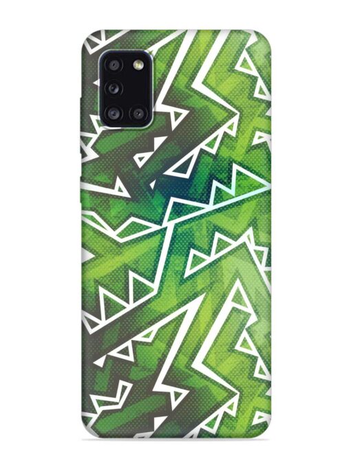 Green Graffiti Seamless Embossed Soft Silicone Case for Samsung Galaxy A31 Zapvi