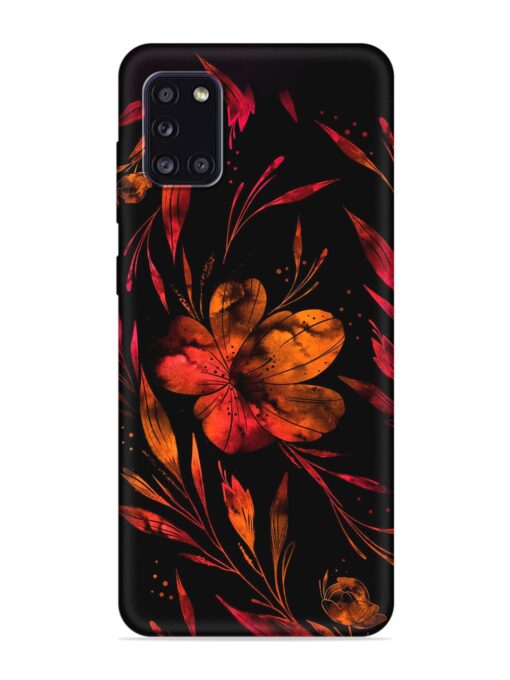 Red Flower Painting Embossed Soft Silicone Case for Samsung Galaxy A31 Zapvi