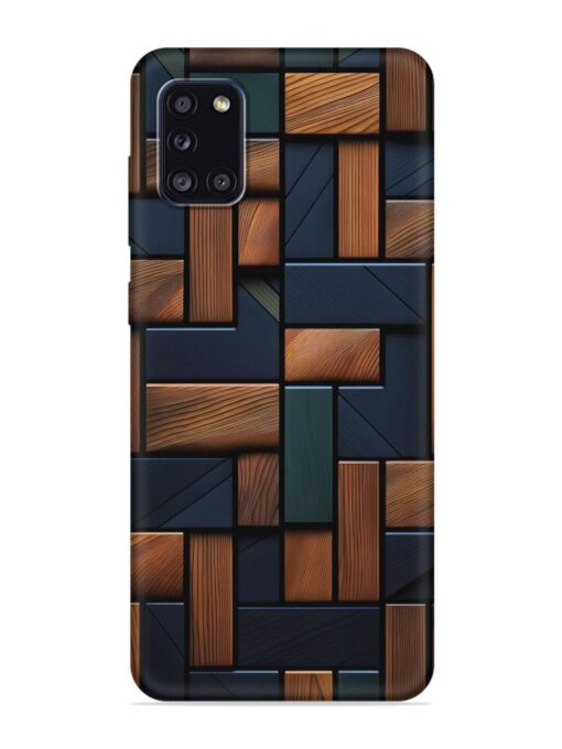 Wooden Background Cubes Embossed Soft Silicone Case for Samsung Galaxy A31 Zapvi