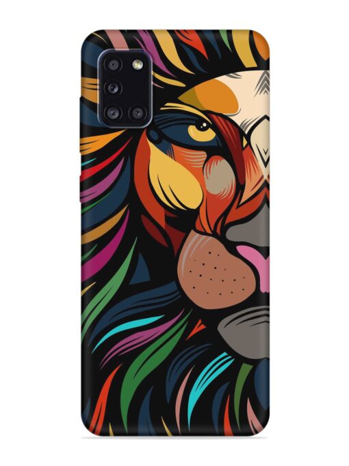 Trippy Lion Art Embossed Soft Silicone Case for Samsung Galaxy A31 Zapvi