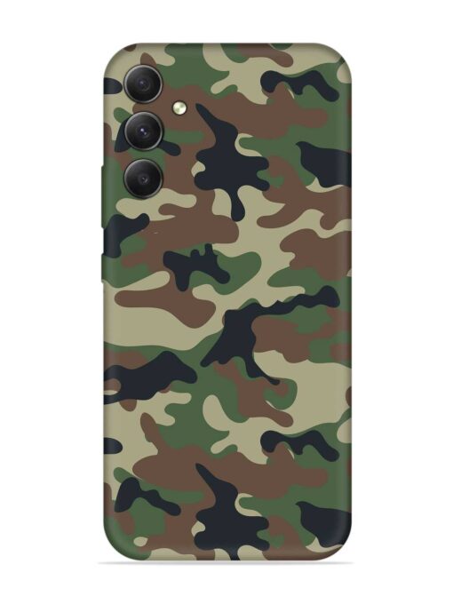 Army Military Camouflage Dark Green Embossed Soft Silicone Case for Samsung Galaxy A34 (5G)